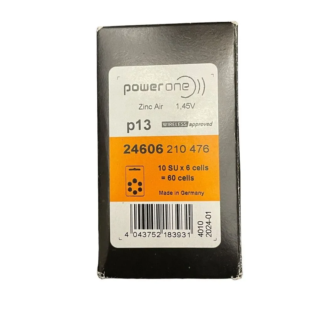 Power One P13 Wireless High Level Hearing‎ Aid Batteries 1.45 V Box of 60